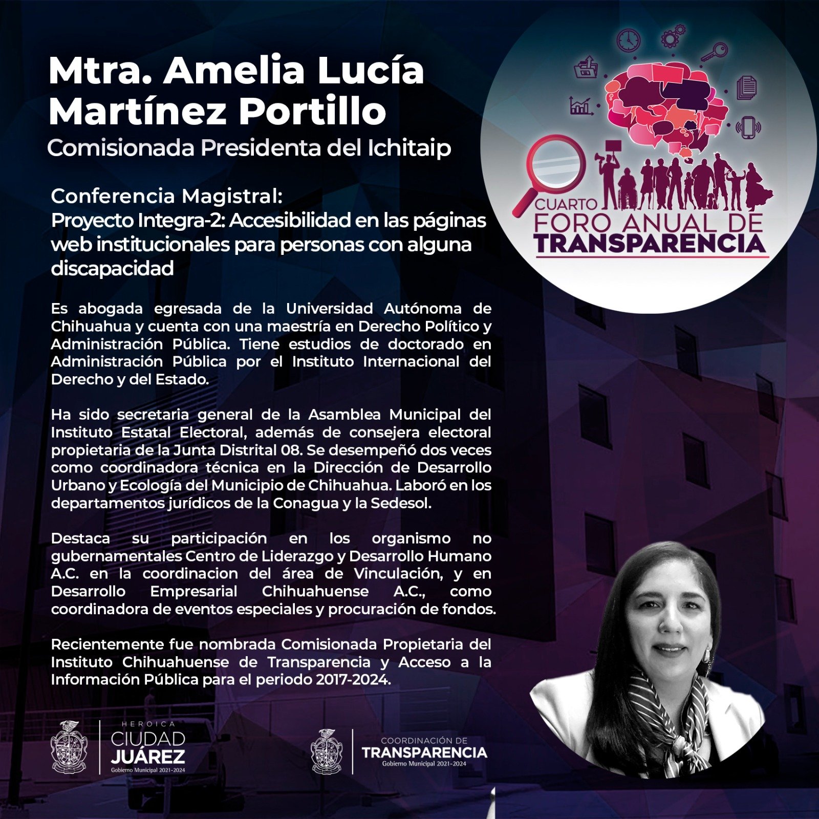 Semblanza Amelia Lucía Martínez Portillo - IV Foro 2023 Semblanza Amelia Lucía Martínez Portillo - IV Foro 2023
